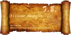 Tillner Beatrix névjegykártya